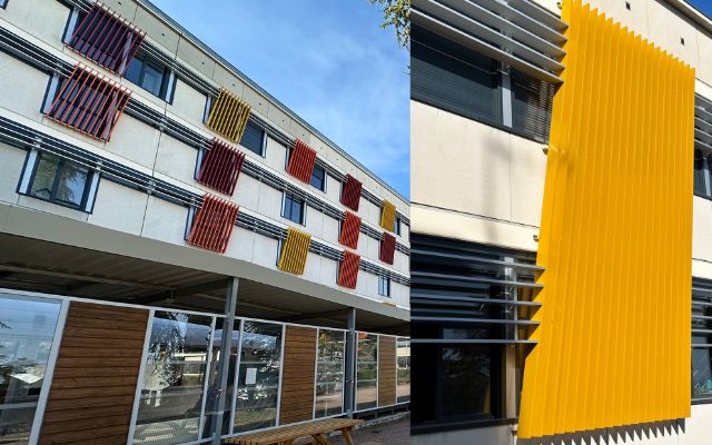 Projet de rénovation du lycée des Marcs d'Or à Dijon, pensé par l'Agence Chaudonneret & Danon Architectes et fourni par Tellier Brise-Soleil - Crédits photos : Tellier Brise-Soleil