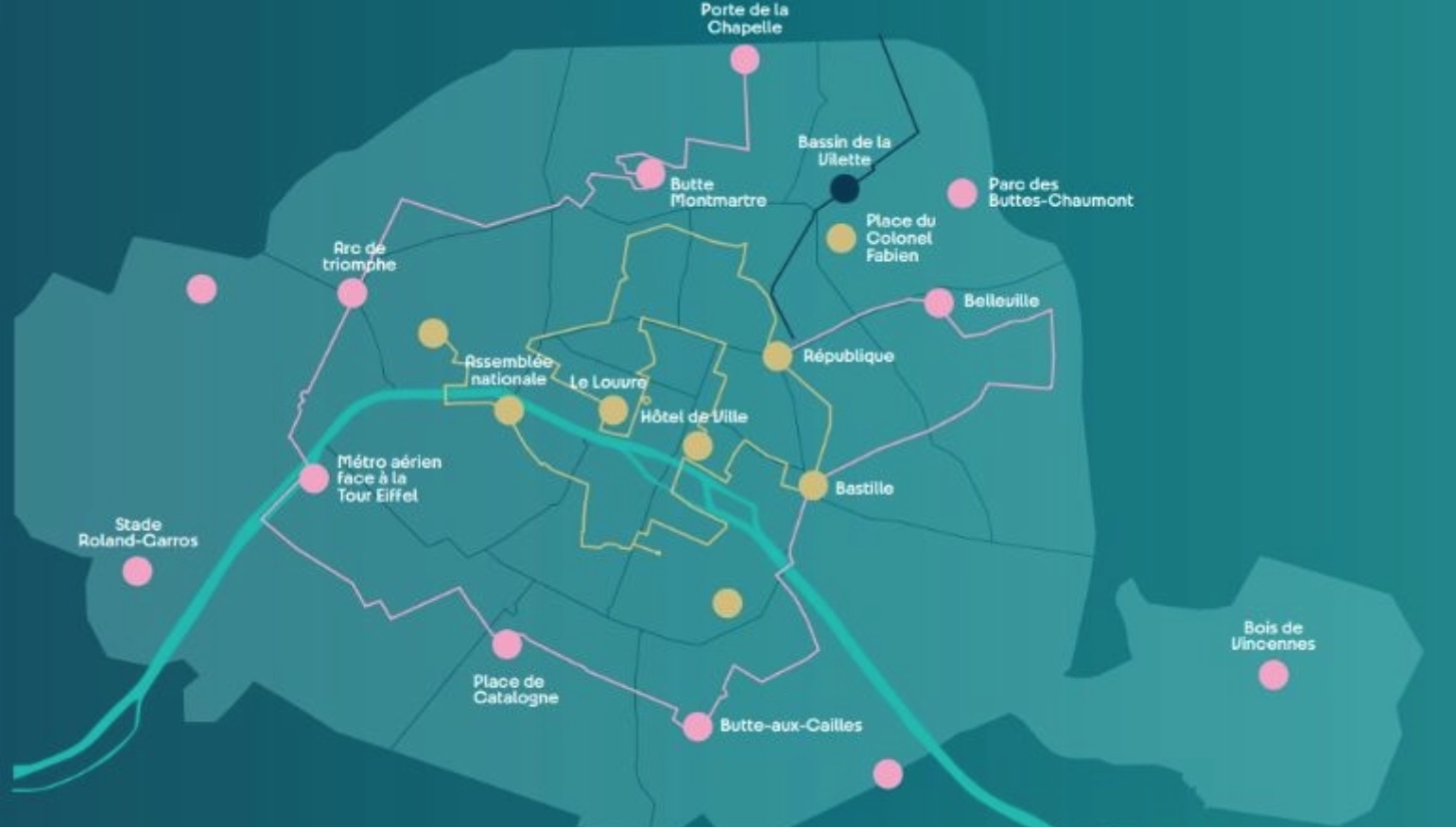 Parcours de la flamme olympique entre le 14 et le 15 juillet - Source : masecurite.interieur.gouv.fr