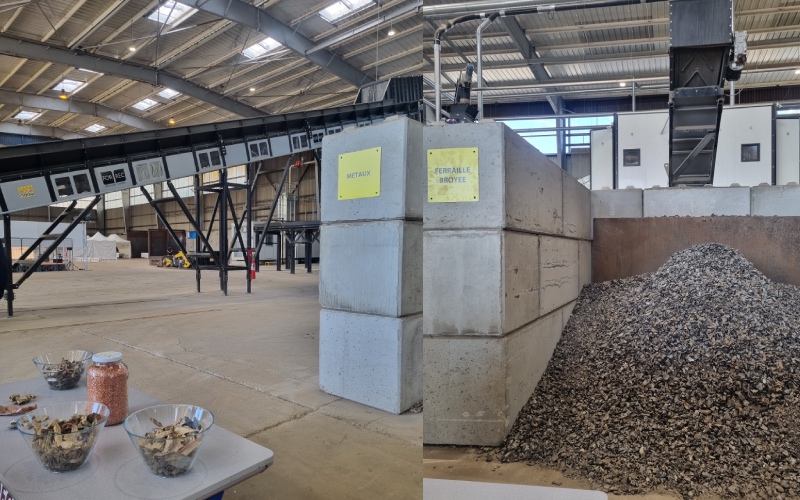Zone de récupération de métaux sur le site de dépollution d'ecosystem à Vigeant - Crédit photo : ecosystem
