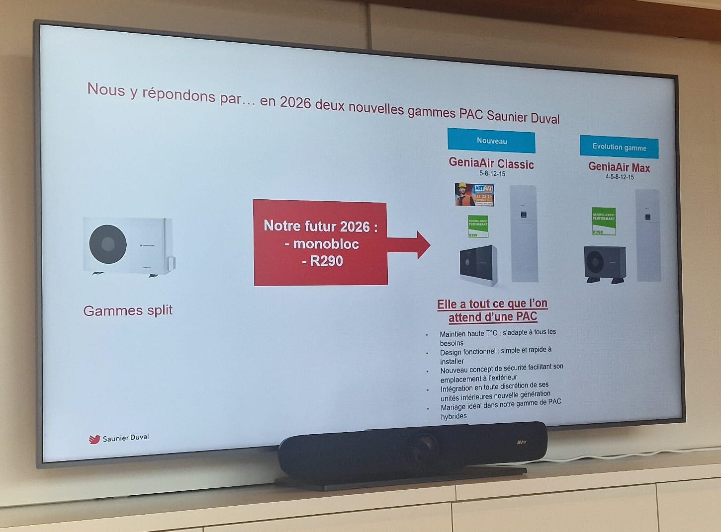 Évolutions sur la PAC GeniaAir Classic par rapport à la GeniaAir Max V.K