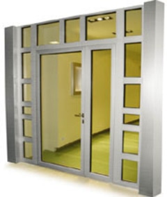 Une gamme de portes et cloisons vitrées en aluminium finition inox - Baumert - Stand D 16  - Batiweb