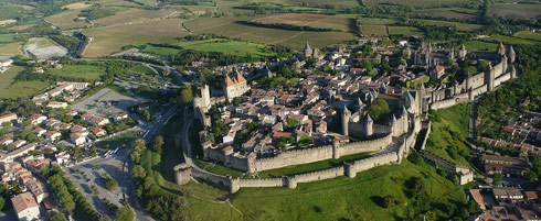 Vue aérienne de la Cité de Carcassonne