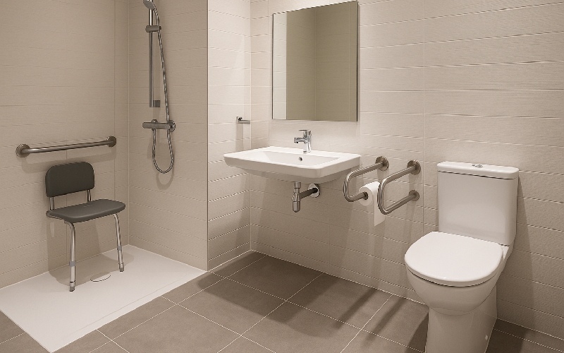 Accessibilité et PMR : quelles sont les normes à respecter dans une salle de bains en 2025 ? - Batiweb