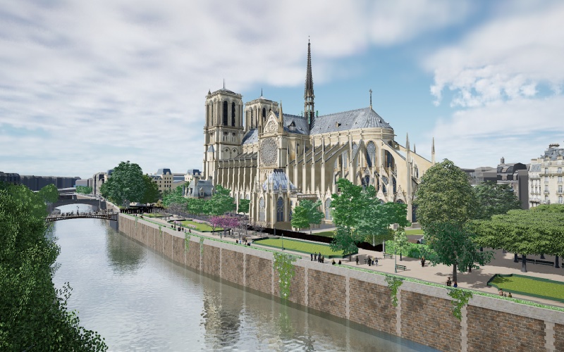 Réinventer les abords de Notre-Dame de Paris avec la modélisation 3D d’Autodesk - Batiweb