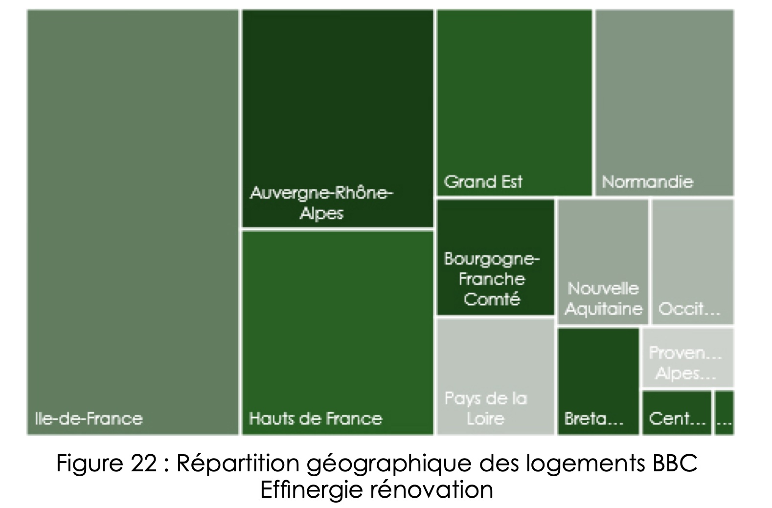 Figure 22 : Répartition géographique des logements BBC Effinergie rénovation