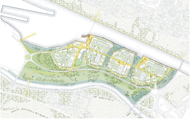 Plan Guide de 2014 à l'origine du projet d'éco-quartier Archipel - Crédit photo : LAQ – ALPS