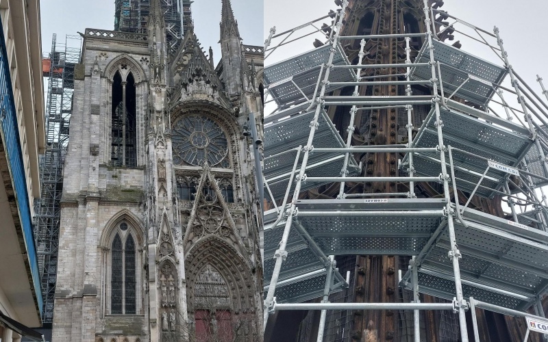 Rénovation de la cathédrale de Rouen : Tubesca-Comabi échafaude la 5ème phase - Batiweb