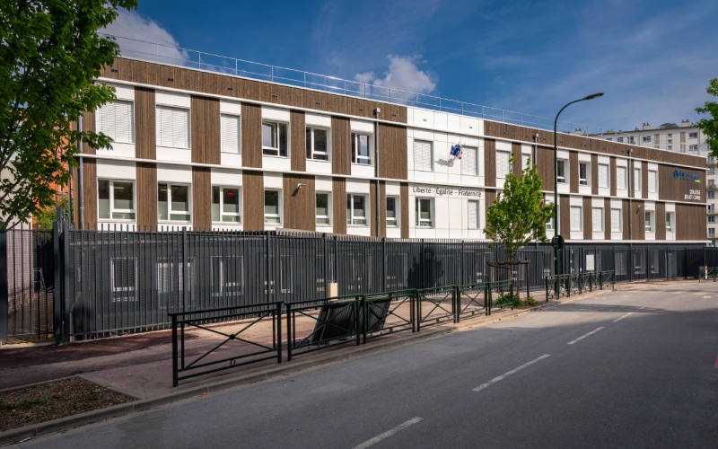 Collège modulaire bois Joliot Curie à Bagneux ©Soria Alexandre