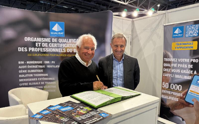Signature d'une convention de partenariat entre l'OPPBTP et Qualibat au salon BIM World - Batiweb