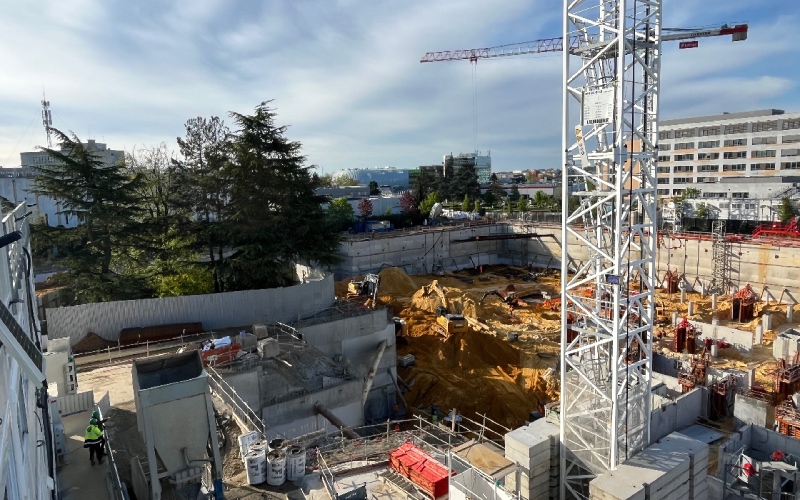Zone d'arbres protégée sur le chantier Meudon Hélios 2 - ©Arte Charpentier - Batiweb