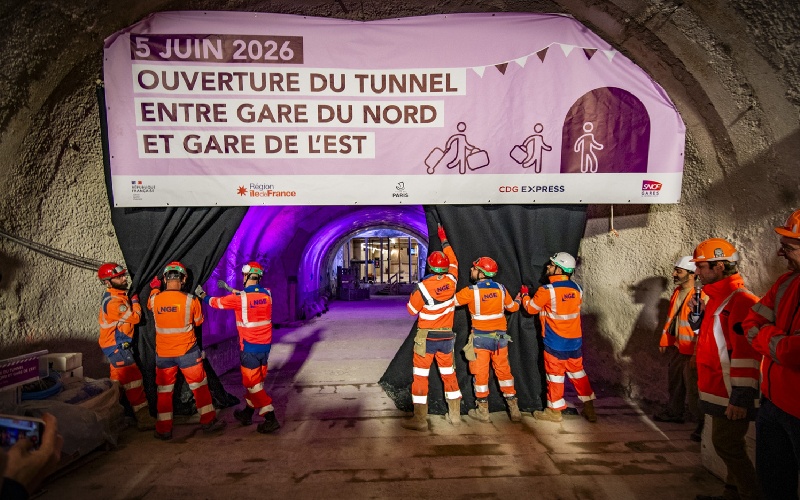 Lancement de la percée du tunnel entre Gare du Nord et Gare de l’Est ©Olivier Brunet - Batiweb