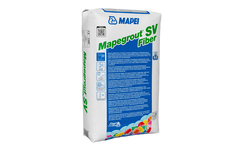 Mortier de réparation coulable renforcé MAPEGROUT SV FIBER - Batiweb