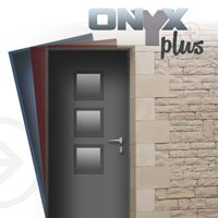 ONYXplus, Porte d'entrée dormant PVC et ouvrant ossature bois et tôle acier laquée - Batiweb