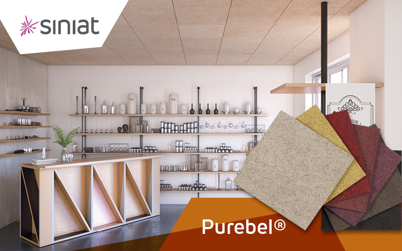Purebel® : dalle mur et plafonds décoratives & acoustiques à base de laine de bois d'épicéa - Batiweb