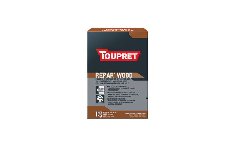 TOUPRET REPARWOOD, Enduit de rebouchage et réparation bois en poudre pour reconstituer les parties manquantes du bois et réparer les angles cassés. Intérieur et extérieur, pour application manuelle - Batiweb