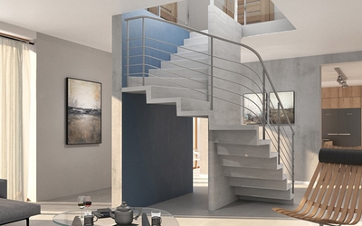 L’escalier Spiral, escalier en béton pour la maison individuelle