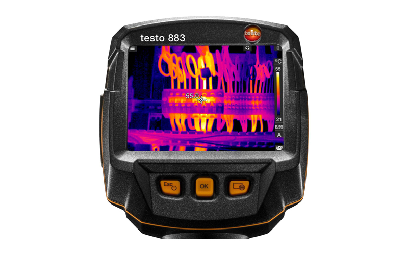 TESTO 883 : caméra thermique certifiée CNPP (320 x 240 pixels, mise au point manuelle, App, laser) - Batiweb