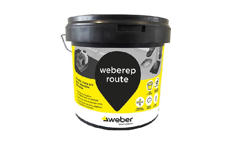 Enrobé à froid noir pour réparation de sols bitumineux : weberep route - Batiweb
