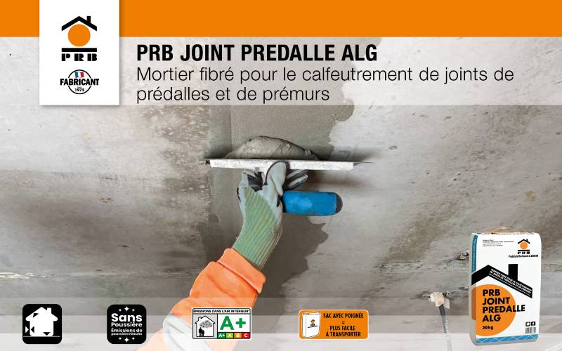 PRB JOINT PREDALLE ALG : mortier fibré pour le calfeutrement de joints de prédalles et de prémurs - Batiweb