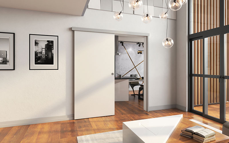 SAF®-BOIS - Système coulissant droit pour portes en bois avec bandeau en bois - Batiweb