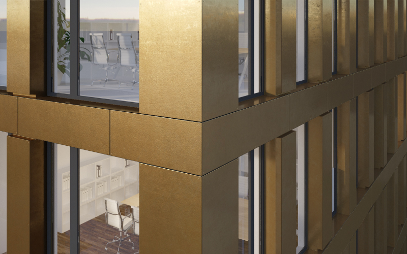 Panneaux de bardage en fibres-ciment à finition métallique Hardie® Architectural Panel Métallique - Batiweb