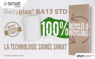 Recyplac BA13 std : la 1ère plaque de plâtre...