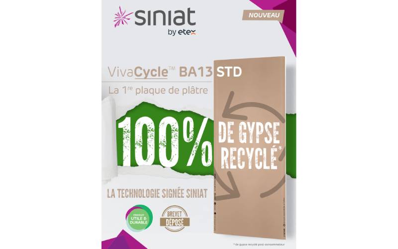 VivaCycle™ BA13 STD : la 1ère plaque de plâtre 100% recyclée - Batiweb