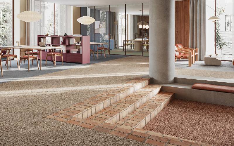 Linon Unity : dalles de moquette effet lin naturel - Batiweb