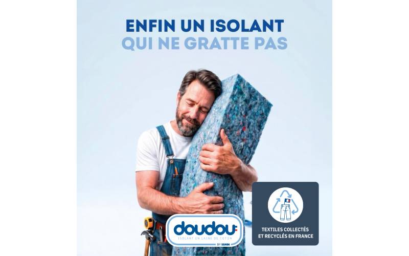 DOUDOU, l’isolant en panneaux composé de fibres de textiles recyclées - Batiweb