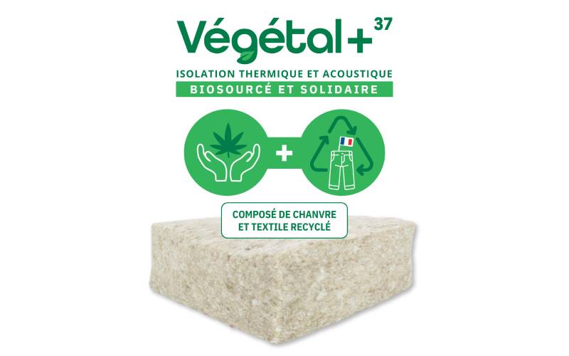 Végétal +37, l’isolant composé de chanvre et de fibres de textiles recyclées - Batiweb