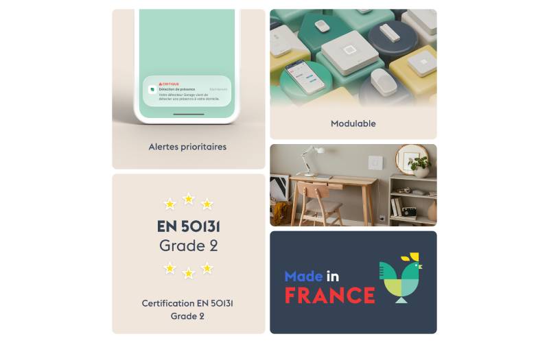 Pack Optimal Tyxal+ : pack alarme connecté 4G Wi-Fi Ethernet 8 zones - Batiweb