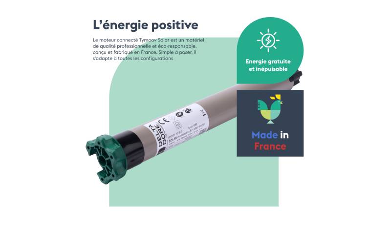 Tymoov 10 Solar : moteur de volet roulant Solar 12V DC radio X3D - Batiweb