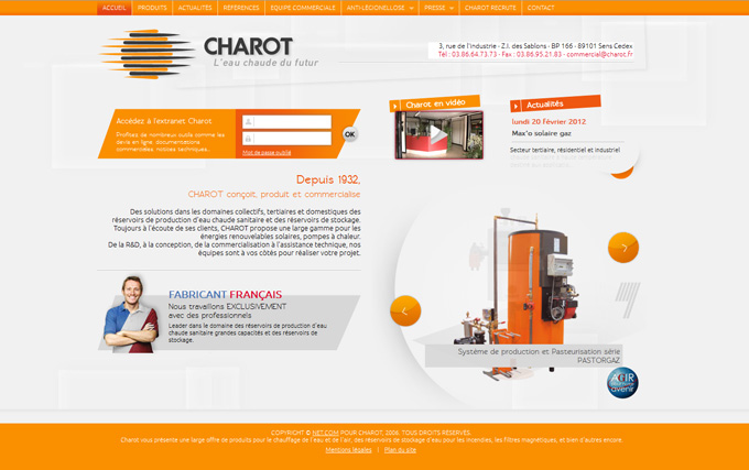 Nouveau site internet :    www.charot.fr - Batiweb