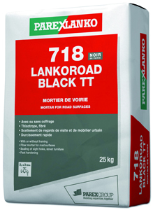 718 LANKOROAD BLACK TT,  le 1er mortier de voirie noir sans coffrage à prise rapide de PAREXLANKO - Batiweb