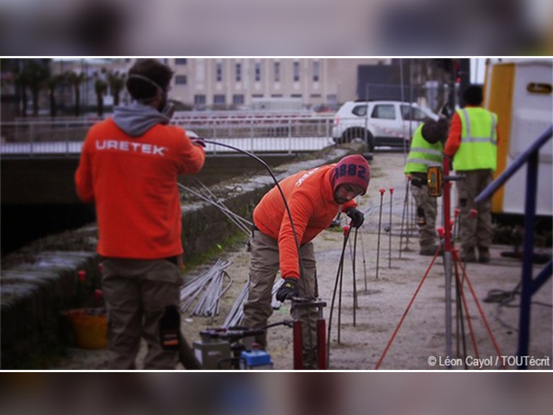 URETEK® sécurise le quai de la Divette à Cherbourg grâce aux injections de résine expansive - Batiweb