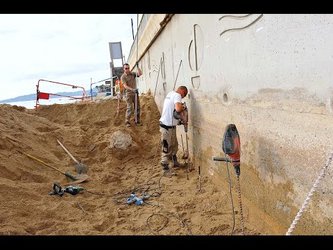 À Sainte-Maxime, un mur de soutènement secouru des...