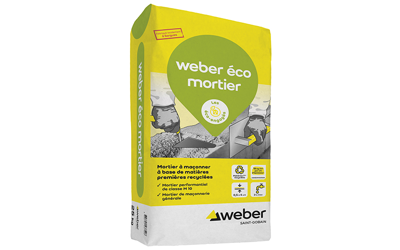 WEBER lance un nouveau produit éco-conçu, weber éco mortier, qui intègre 20% de résidus de production - Batiweb