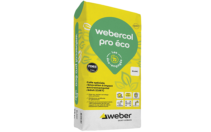 Nouveau produit éco-engagé : webercol pro éco, colle spéciale rénovation à impact environnemental réduit - Batiweb