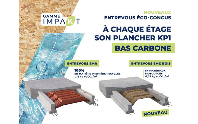 À chaque étage son plancher bas carbone KP1 : entrevous biosourcé EMX Bois et entrevous EMR en matière première recyclée - Batiweb