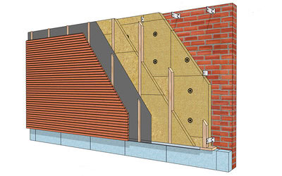 Isolation de façade en fibre de bois avec...