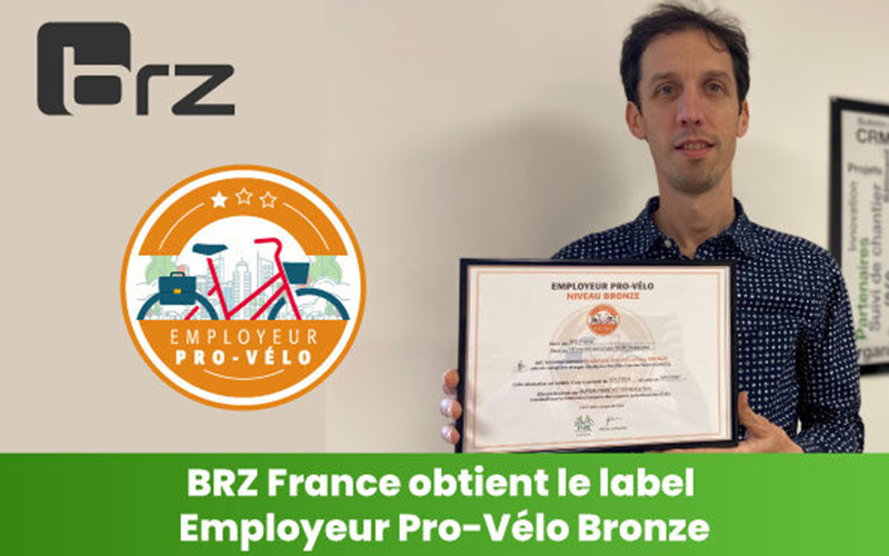 BRZ France reçoit le label Employeur Pro-Vélo Bronze : une reconnaissance de notre engagement pour la mobilité durable - Batiweb