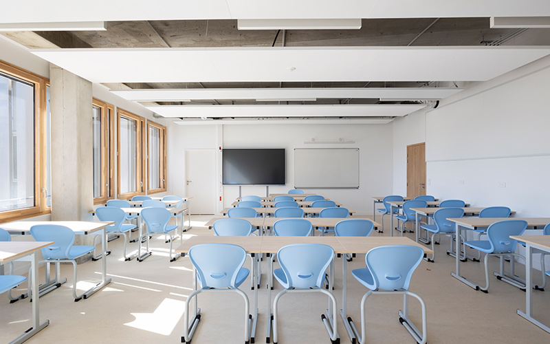 Solutions acoustiques Knauf Ceiling Solutions au Lycée International de Vincennes (94) - Batiweb