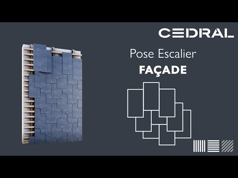 Pose en escalier des ardoises en fibres-ciment Cedral pour façade - Batiweb