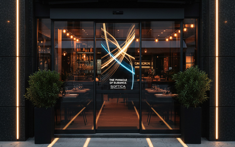 Softica lance MOV-e®, la porte automatique à écran LED transparent - Batiweb