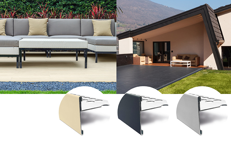Profilés bord de rive aluminium pour finition de terrasse sur plots - Batiweb