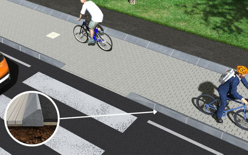 Cyclosecure 30 : une bordure à pente adoucie pour des pistes plus sûres - Batiweb